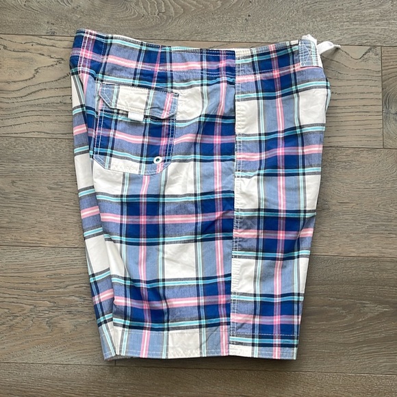 Mens Abercrombie & Fitch Fully Mesh Lined Pink, White & Blue Plaid Swim Trunks-L - Picture 4 of 8